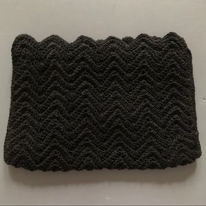 Chevron Black Knitted Clutch Purse